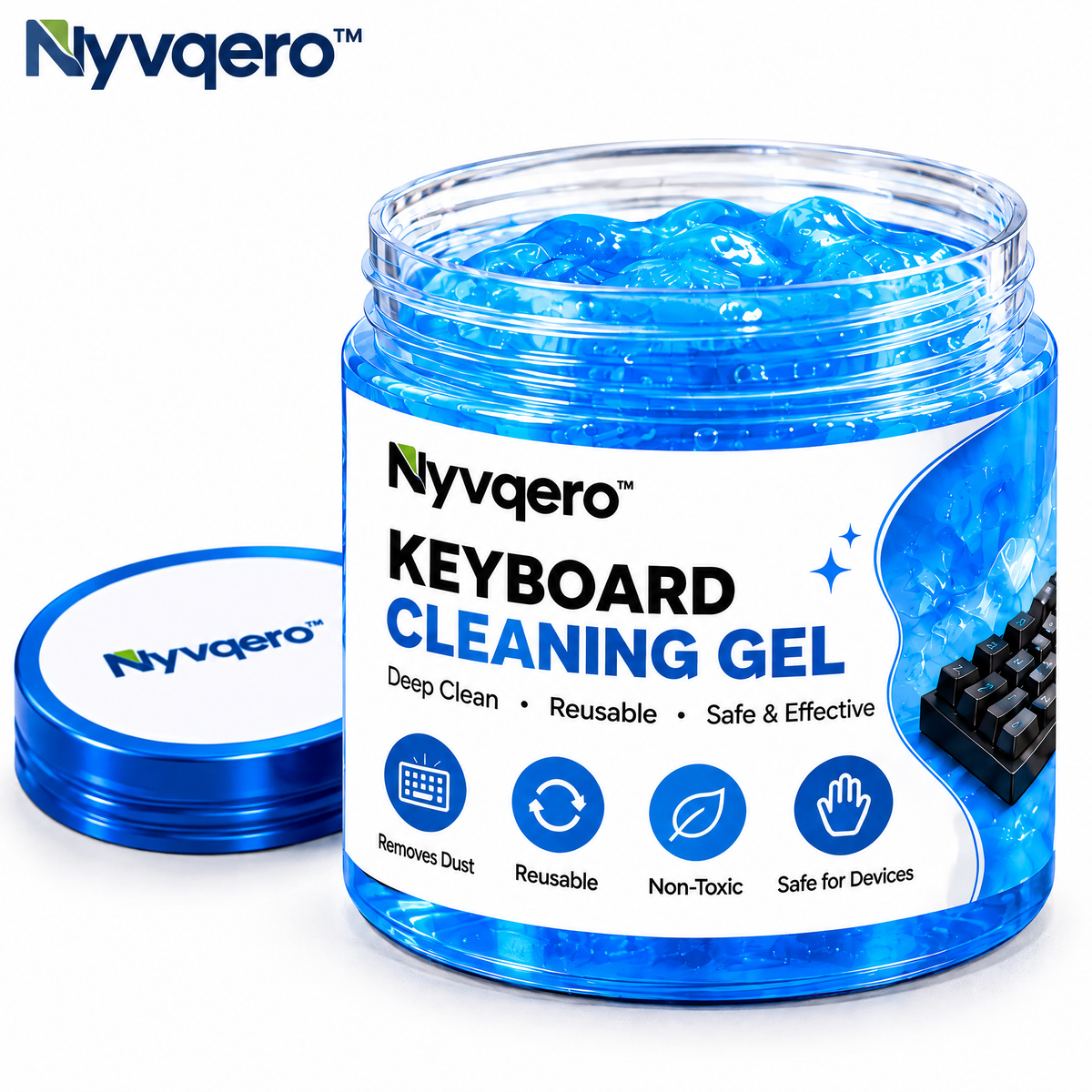 Nyvqero™ Reusable Keyboard Cleaning Gel – Flexible Dust Removal Putty for Keyboards, Computer Accessories & Hard-to-Reach Spaces