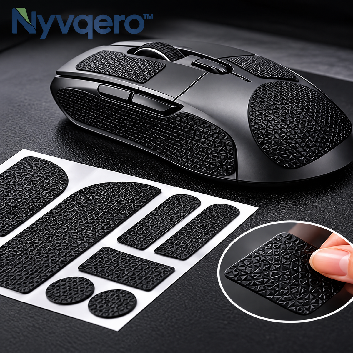Nyvqero™ Universal Mouse Grip Tape – Cut-to-Fit Anti-Slip Mouse Stickers for Gaming, Office Work & Precision Mouse Control