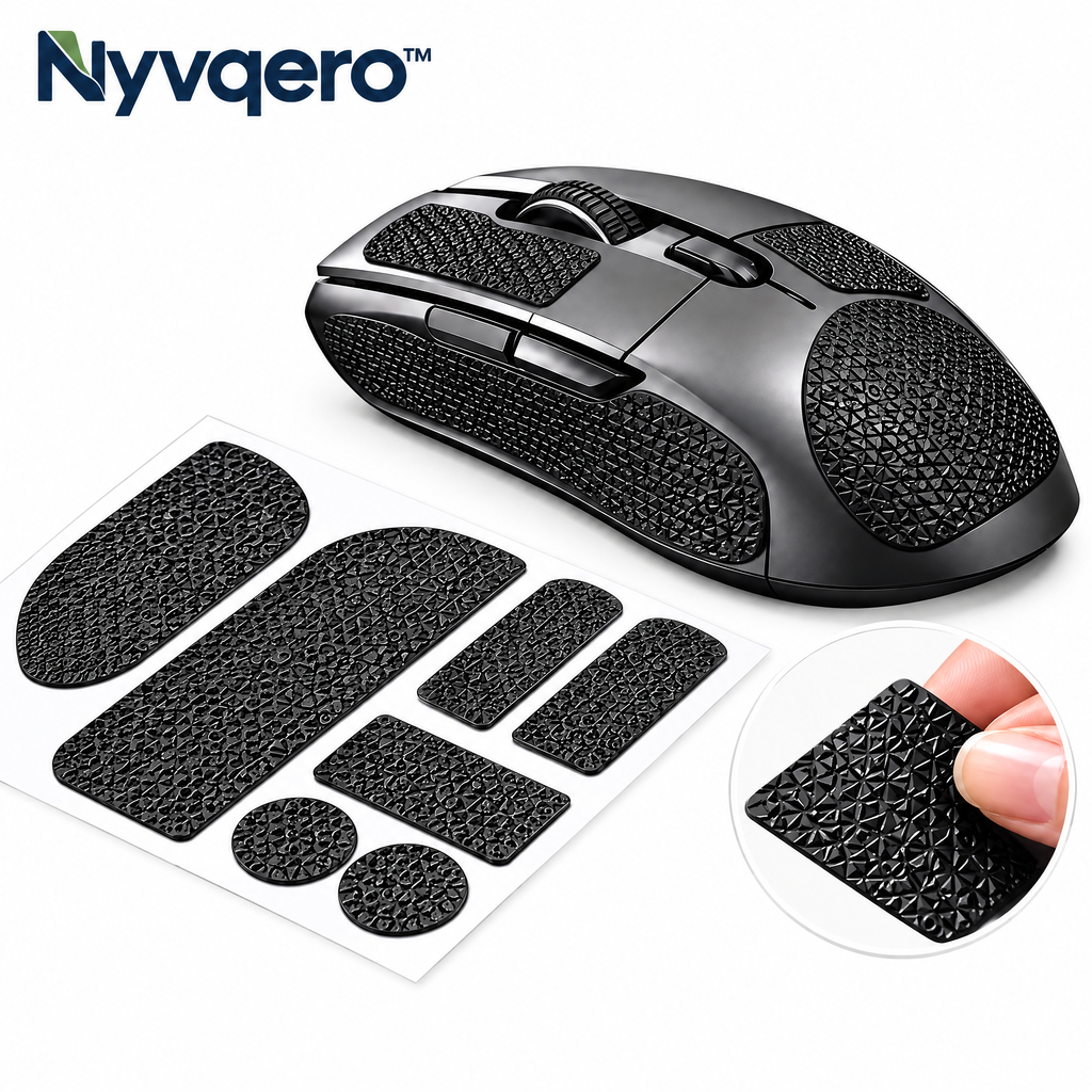 Nyvqero™ Universal Mouse Grip Tape – Cut-to-Fit Anti-Slip Mouse Stickers for Gaming, Office Work & Precision Mouse Control