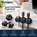 Nyvqero™ Magnetic & Silicone Cable Organizer – Desktop Cord Management Clips for Charging Cables, USB Wires & Office Setups