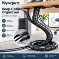 Nyvqero™ Flexible Cable Management Sleeve – Cut-to-Length Wire Organizer Tube for Computer Desks, TV Cables & Home Office Setups
