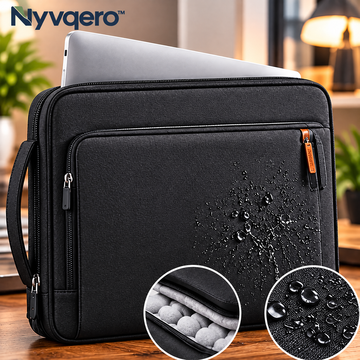 Nyvqero™ Protective Laptop Sleeve – Shock-Absorbing Padded Laptop Case with Water-Resistant Exterior for Work, Travel & Everyday Carry