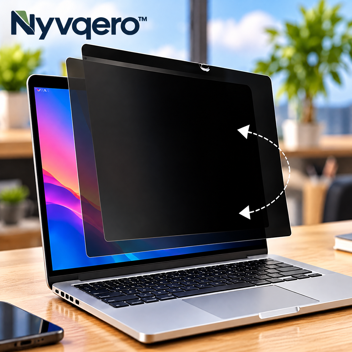 Nyvqero™ Laptop Privacy Screen Filter – Anti-Peeping Screen Protector for Compatible Laptops, Multiple Sizes for Office, Travel & Everyday Privacy